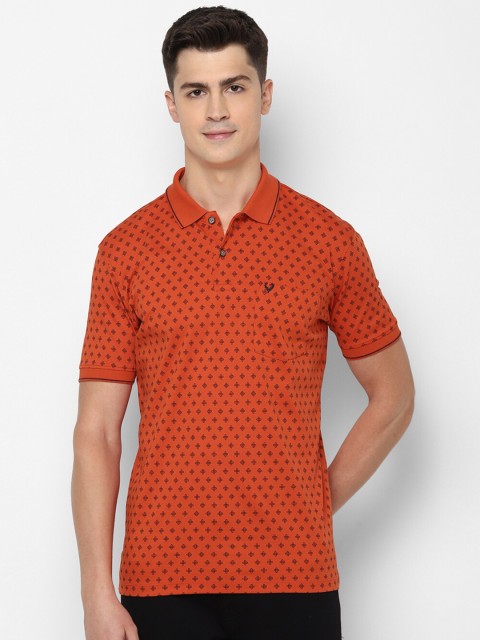 

Allen Solly Men Orange Printed Polo Collar Pockets T-shirt