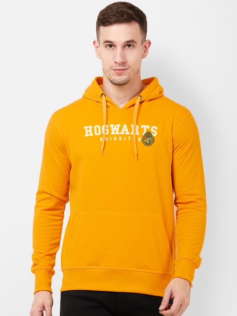 

Free Authority Men Yellow Printed Hooded Sweatshirt