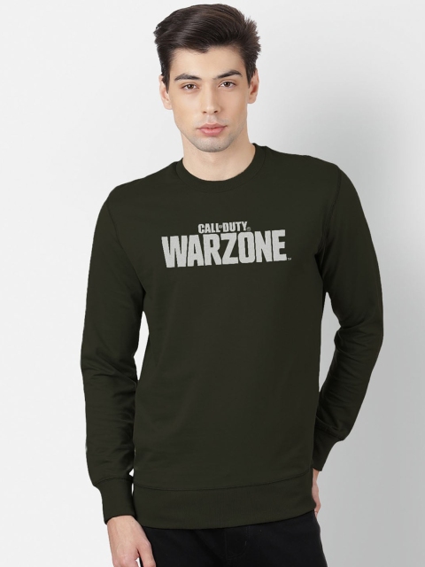 

Free Authority Men Olive Green Printed Sweatshirt