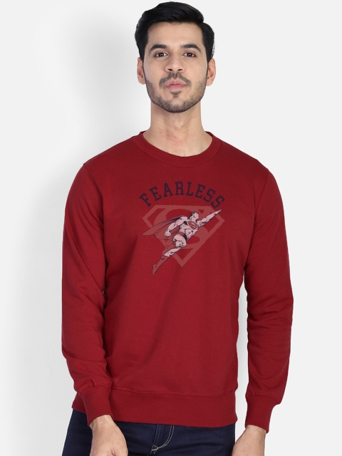 

Free Authority Men Red Superman Printed Sweatshirt