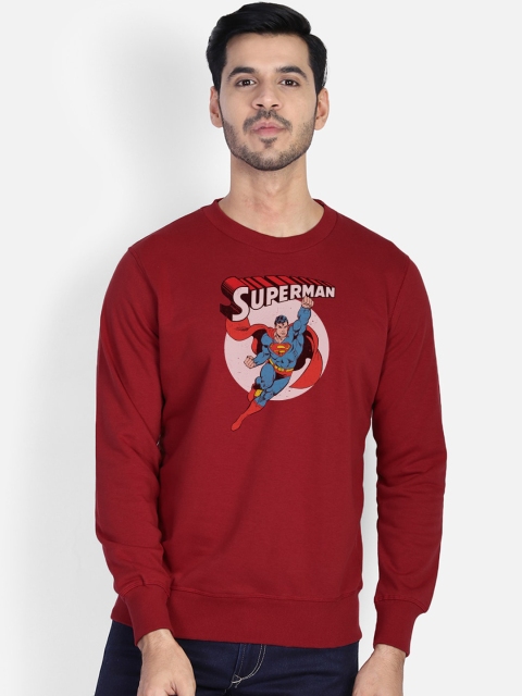 

Free Authority Men Red Superman Printed Sweatshirt