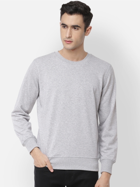 

Free Authority Men Grey Melange Solid Round Neck Sweatshirt