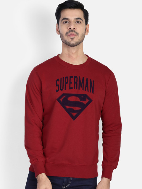 

Free Authority Men Red Superman Printed Sweatshirt
