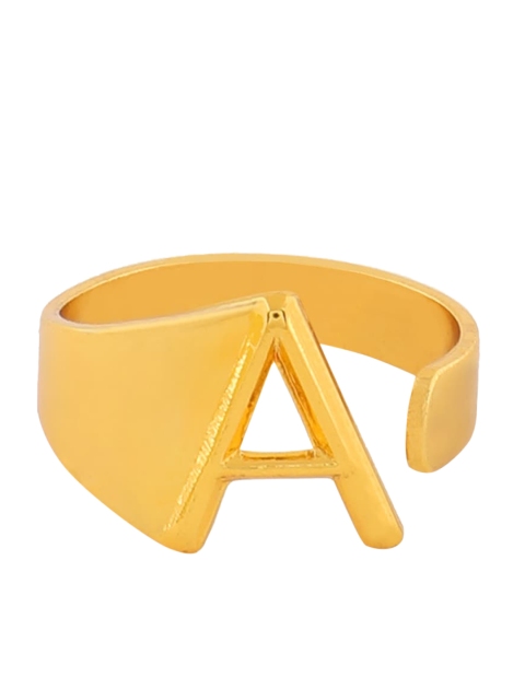 

ToniQ Gold-Plated A Initial Finger Ring