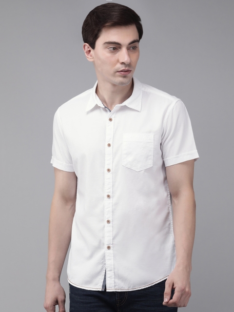 

BEAT LONDON by PEPE JEANS Men White Slim Fit Pure Cotton Casual Shirt