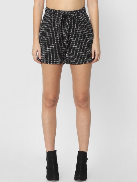 

ONLY Women Black Printed High-Rise Regular Shorts