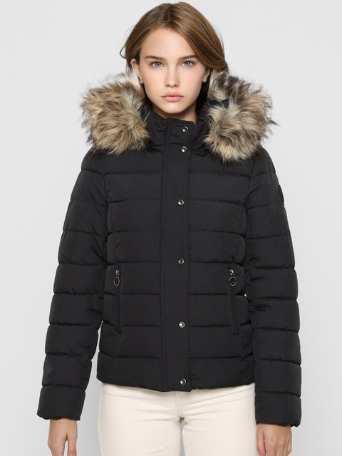 

ONLY Women Black Crop Parka Jacket