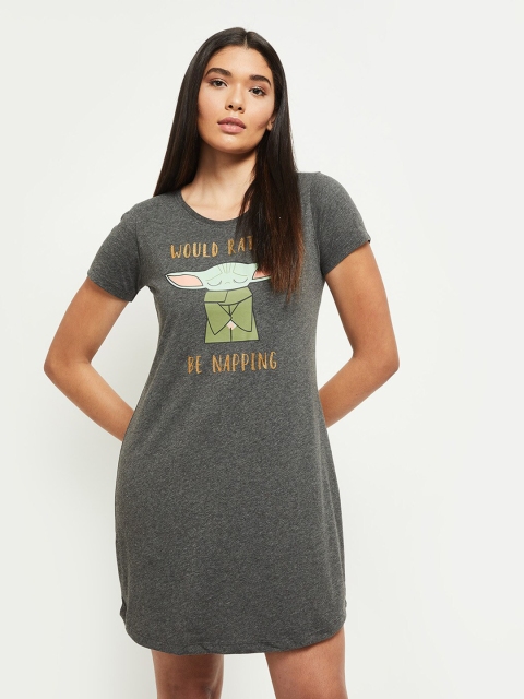 

max Grey Women Printed Nightdress