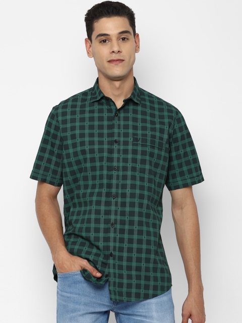 

Allen Solly Men Green Slim Fit Opaque Checked Casual Shirt