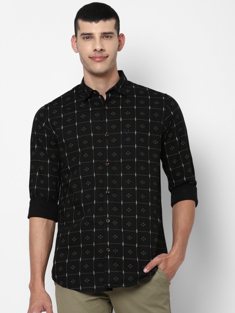 

Allen Solly Men Black Slim Fit Windowpane Checks Opaque Printed Casual Shirt