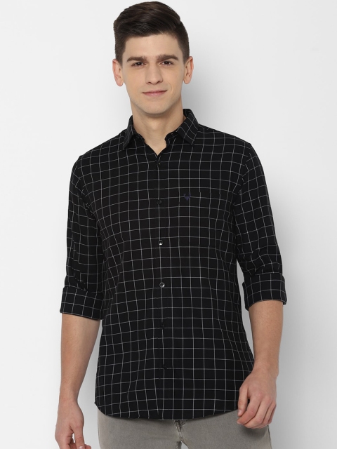 

Allen Solly Men Black Slim Fit Grid Tattersall Checks Opaque Casual Shirt