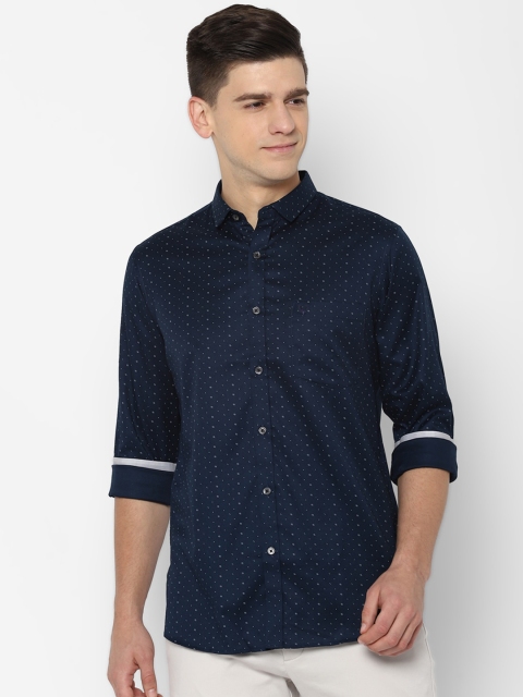 

Allen Solly Men Navy Blue Slim Fit Opaque Printed Casual Shirt