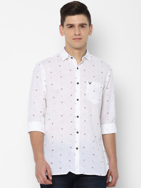 

Allen Solly Men White Slim Fit Opaque Printed Casual Shirt
