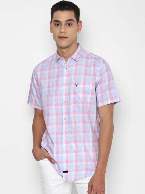 

Allen Solly Men Blue Slim Fit Gingham Checks Opaque Checked Casual Shirt