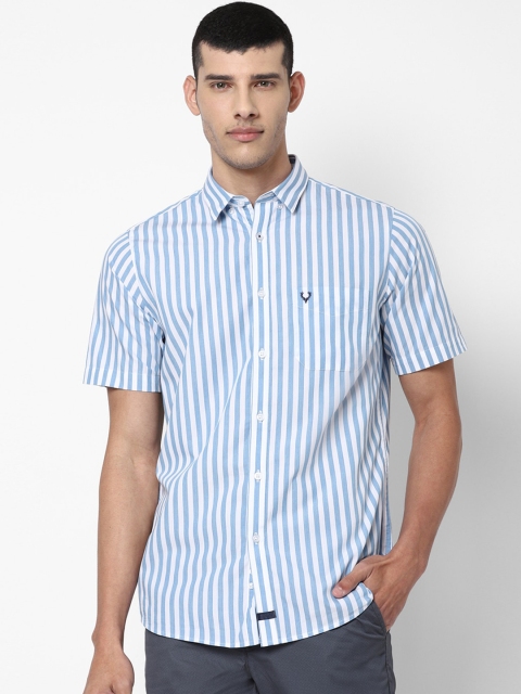 

Allen Solly Men Blue Slim Fit Opaque Striped Casual Shirt