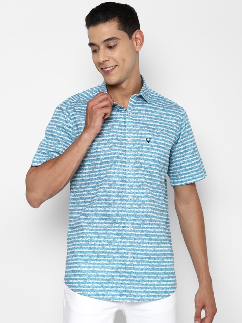 

Allen Solly Men Blue Slim Fit Opaque Striped Casual Shirt