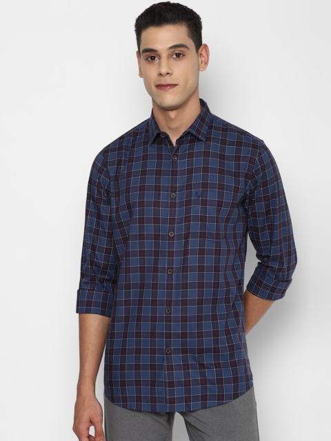 

Allen Solly Men Navy Blue Slim Fit Tartan Checks Casual Shirt