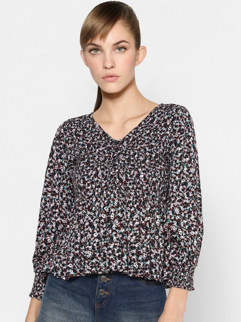 

ONLY Black & White Floral Printed Regular Top