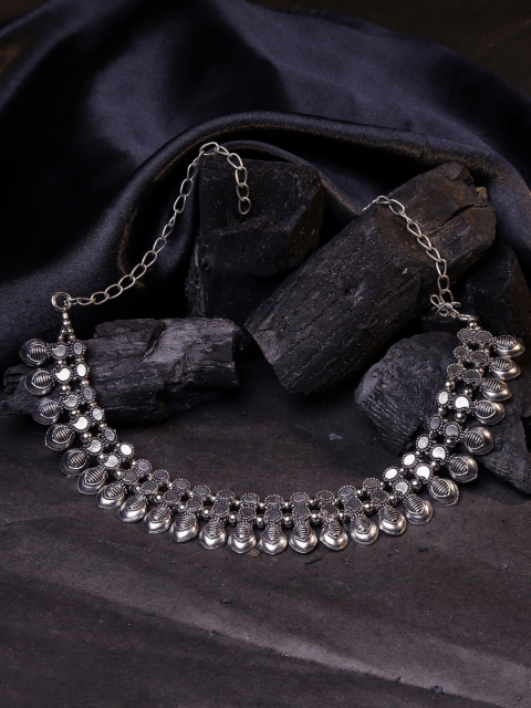 

DIVA WALK Silver-Toned Silver-Plated Handcrafted Necklace