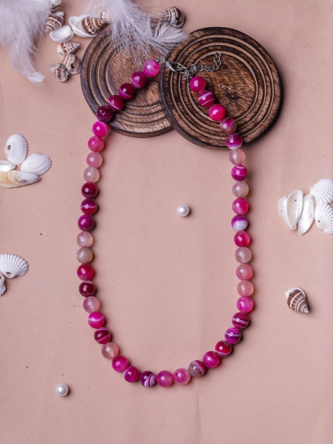 

DIVA WALK Pink Silver-Plated Handcrafted Necklace