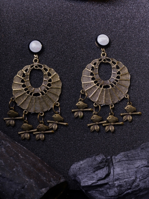 

DIVA WALK Gold-Toned Contemporary Drop Earrings
