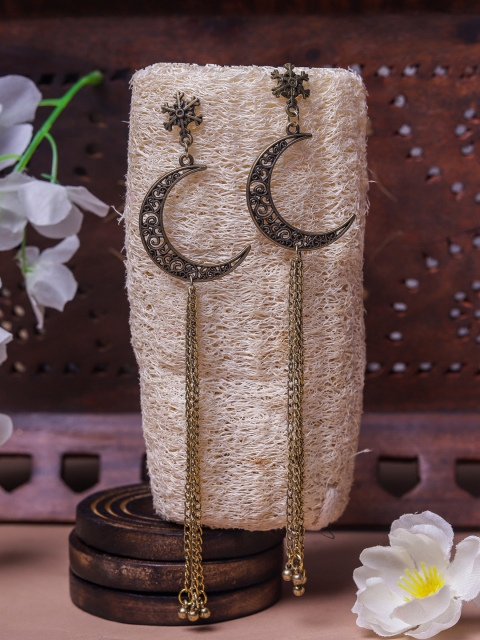 

DIVA WALK Gold-Toned Contemporary Drop Earrings