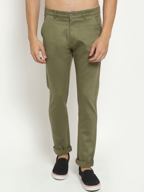 

Rodamo Men Olive Green Slim Fit Chinos Trousers