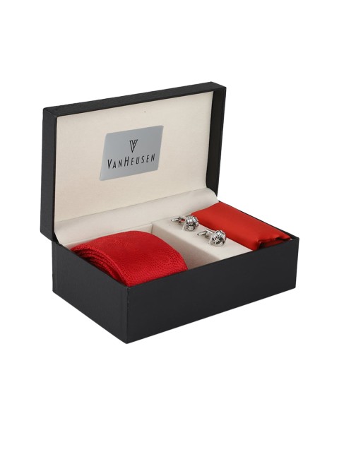 

Van Heusen Men Red & Silver-Toned Accessory Gift Set