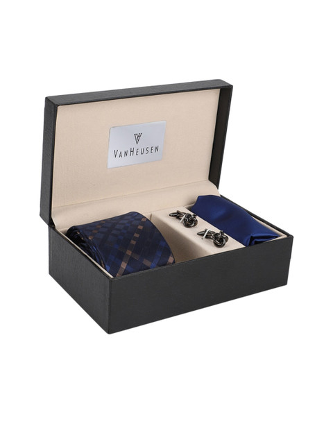 

Van Heusen Men Navy Blue & Brown Accessory Gift Set