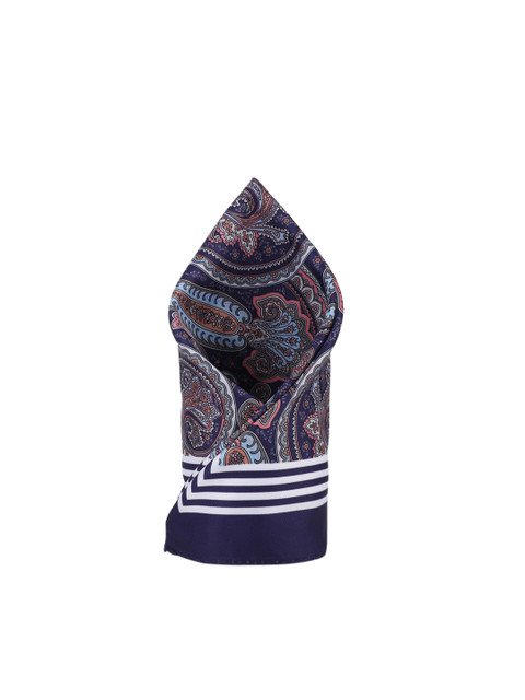 

Van Heusen Navy Blue & Pink Ethnic Motif Printed Microfiber Pocket Square