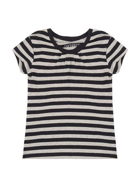 

CHALK by Pantaloons Girls Navy Blue & White Striped T-shirt