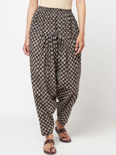 

Fabindia Women Black & Beige Printed Salwar