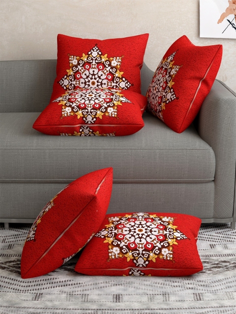

Salona Bichona Unisex Red Ethnic Motifs