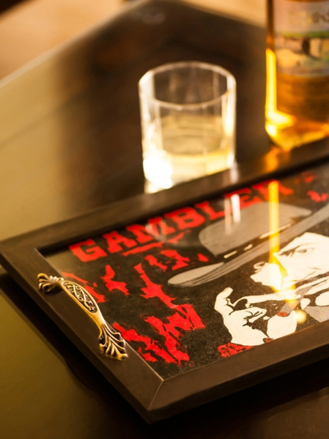 

ExclusiveLane Brown Printed Rectangular Tray
