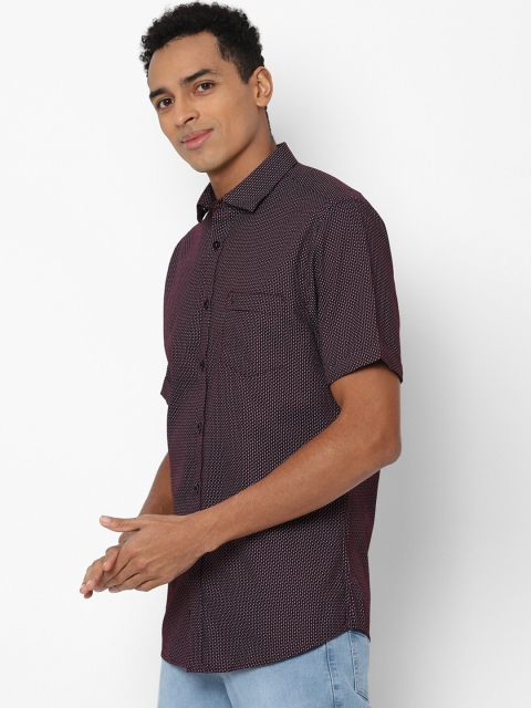 

Allen Solly Men Maroon Slim Fit Micro Checks Opaque Cotton Casual Shirt