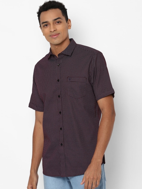 

Allen Solly Men Maroon Slim Fit Opaque Checked Pure Cotton Casual Shirt