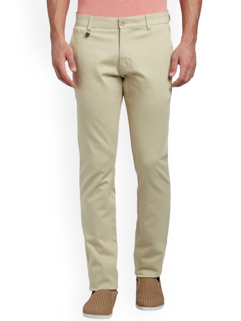 

Parx Men Beige Tapered Fit Chinos Trousers