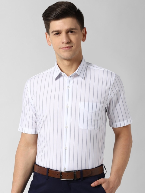 

Peter England Men White Opaque Striped Formal Shirt