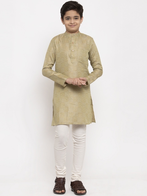 

NEUDIS Boys Green Yoke Design Regular Kurta with Pyjamas