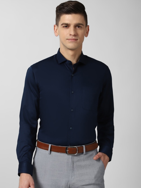 

Peter England Men Navy Blue Opaque Formal Shirt