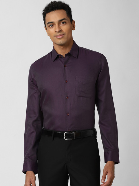 

Peter England Men Purple Slim Fit Opaque Pure Cotton Formal Shirt