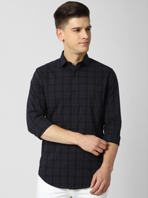 

Peter England Men Black Slim Fit Tartan Checks Opaque Checked Casual Shirt