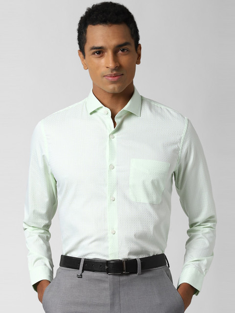 

Peter England Elite Men Green Slim Fit Self Design Formal Shirt
