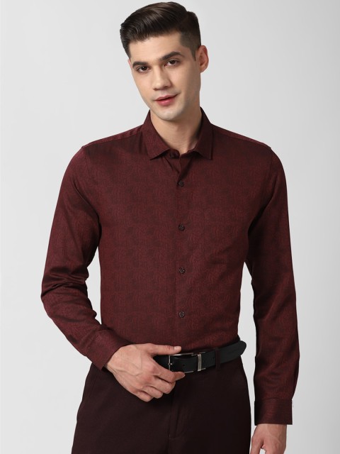 

Peter England Elite Men Maroon Slim Fit Floral Opaque Formal Shirt