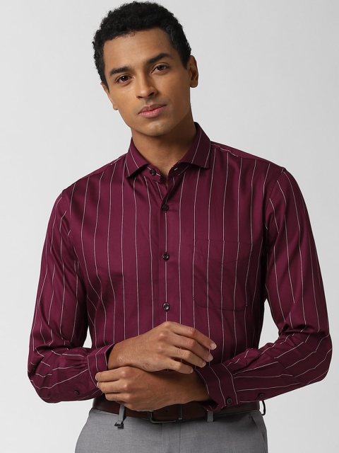 

Peter England Elite Men Purple Slim Fit Opaque Striped Formal Shirt