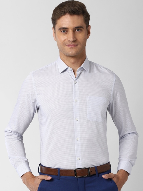 

Peter England Elite Men Blue Slim Fit Opaque Printed Formal Shirt