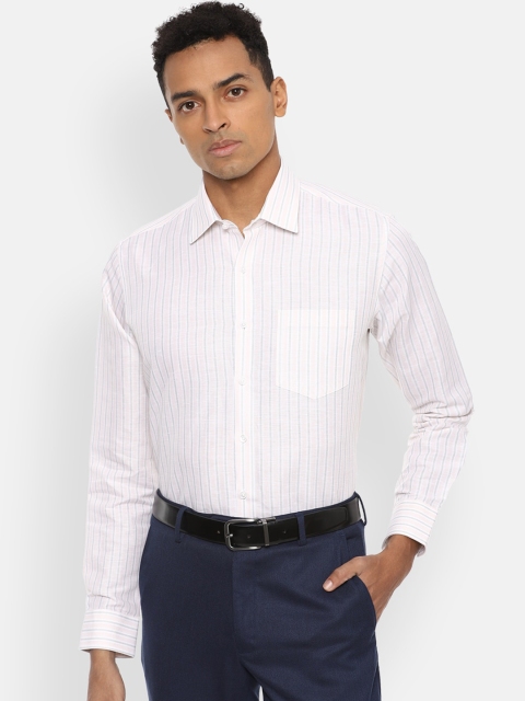 

Van Heusen Men White Slim Fit Opaque Striped Formal Shirt