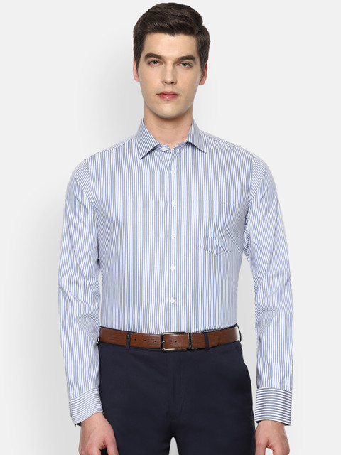 

Van Heusen Men Blue Slim Fit Opaque Striped Formal Shirt