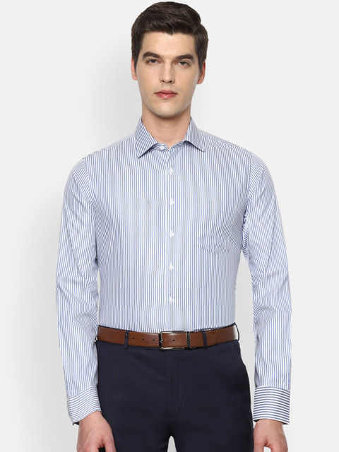 

Van Heusen Men Blue Slim Fit Opaque Striped Formal Shirt