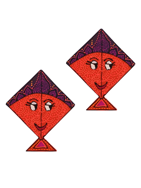 

ExclusiveLane Set of 2 Red & Purple Kite-Shaped Fridge Decorative Magnets